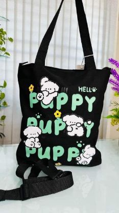 Picture of Hello KeKe Original Chinese Fabric TOTE Bag Puppy Fabric Bag 